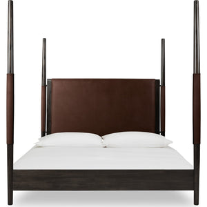 Koko Upholstered Poster Bed in Minx