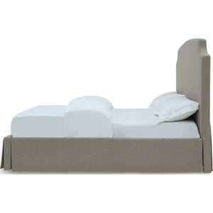 Laurel UpholsteredSkirted Panel Bed in Wheat