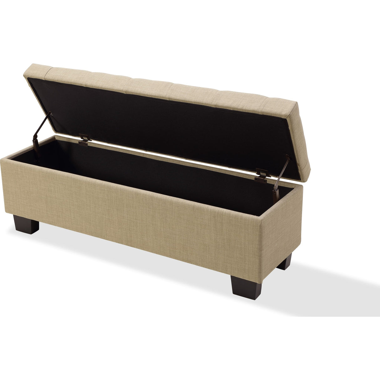 Levi Tufted Storage Bench in Toast Linen