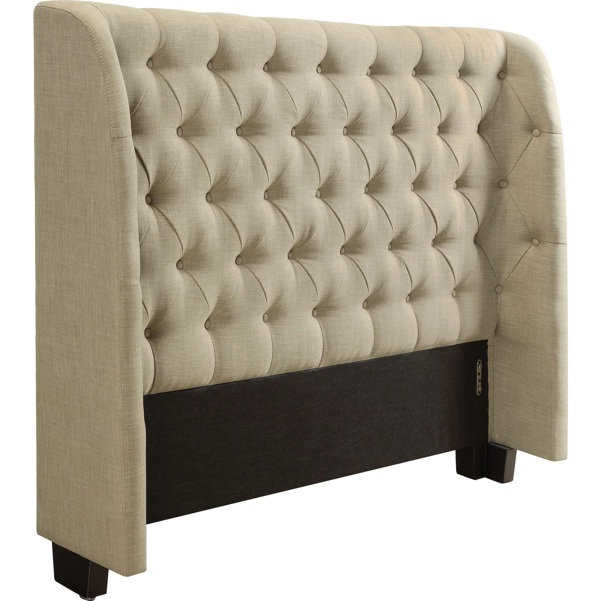 Levi Wingback Upholstered Headboard in Toast Linen
