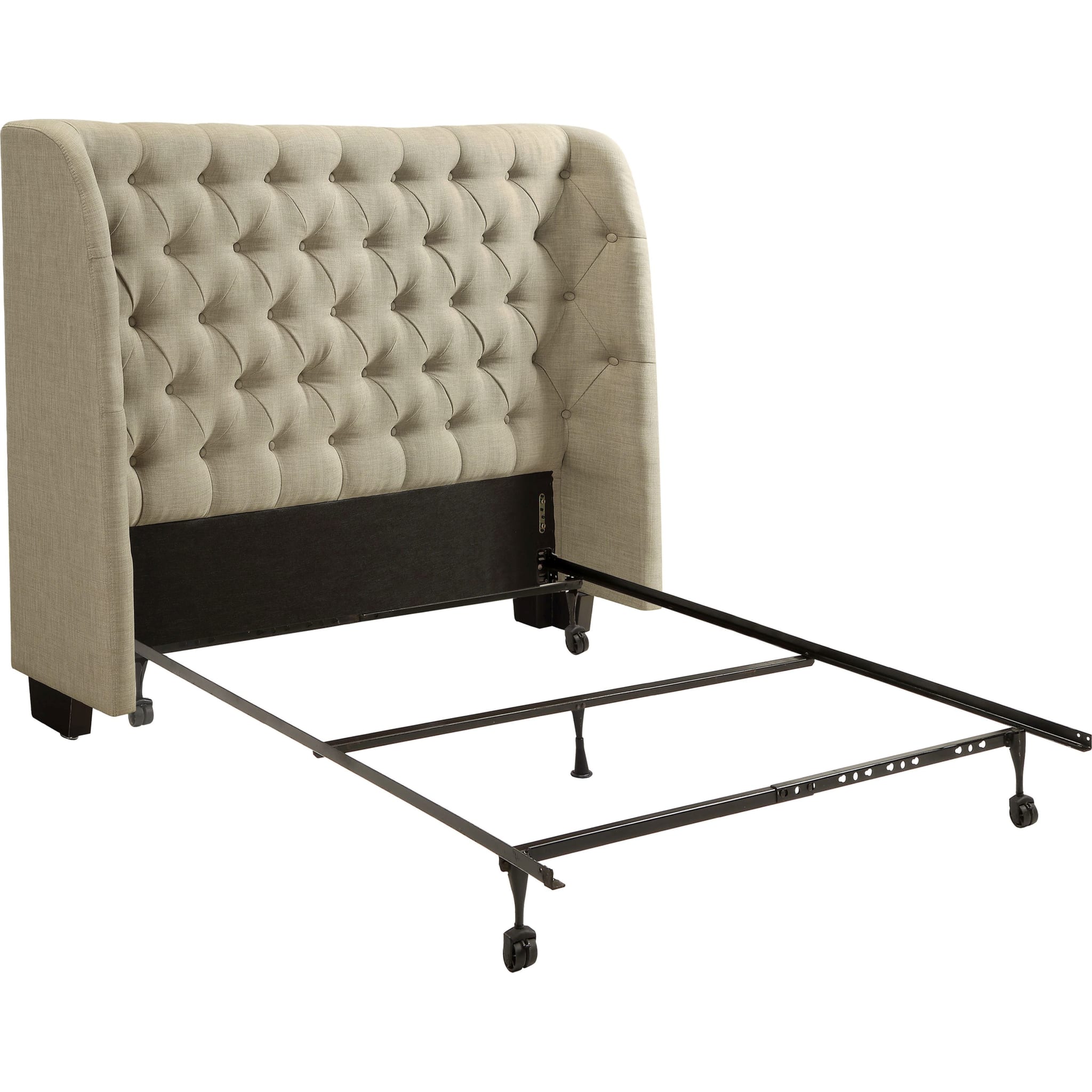 Levi Wingback Upholstered Headboard in Toast Linen