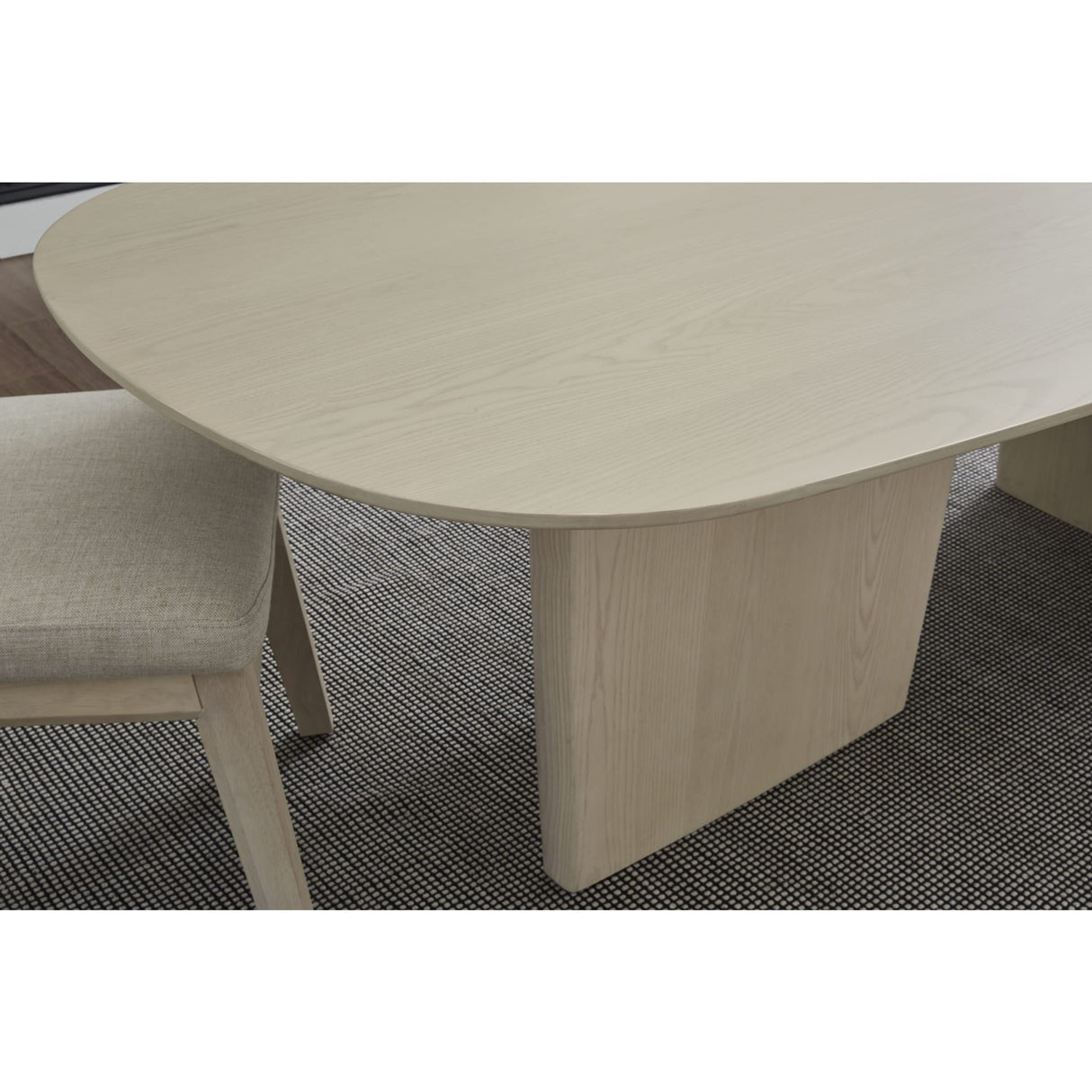 Liv Ash Wood Oval Dining Table in White Sand