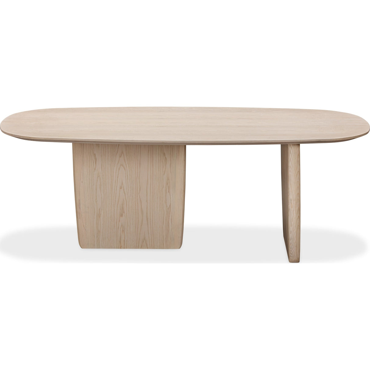 Liv Ash Wood Oval Dining Table in White Sand