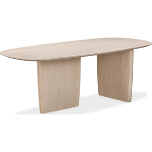 Liv Ash Wood Oval Dining Table in White Sand