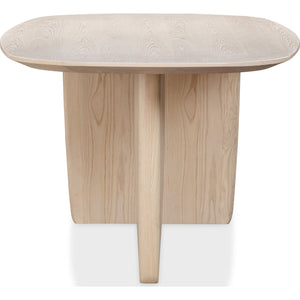 Liv Ash Wood Oval Dining Table in White Sand