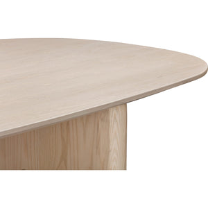 Liv Ash Wood Oval Dining Table in White Sand