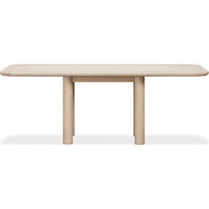 Liv Ash Wood Rectangular Dining Table in White Sand