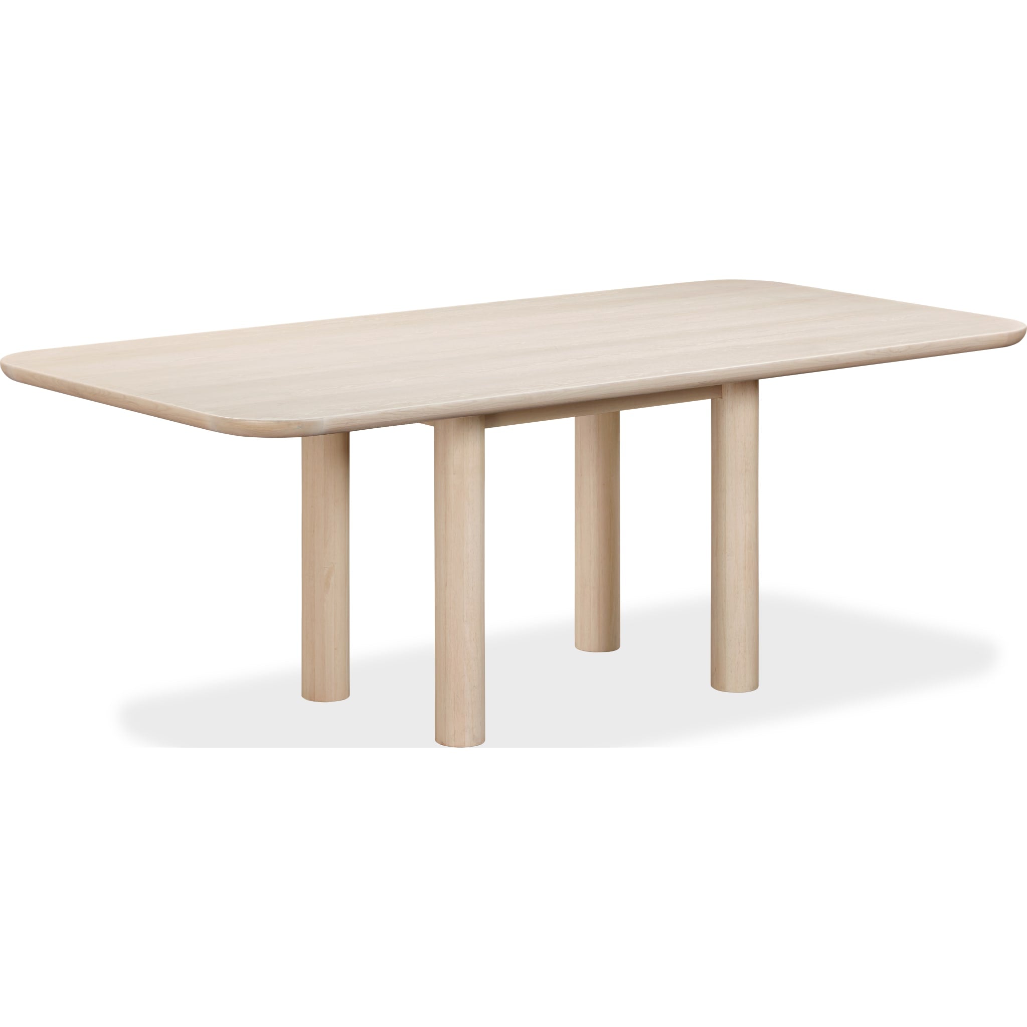 Liv Ash Wood Rectangular Dining Table in White Sand