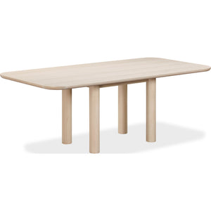 Liv Ash Wood Rectangular Dining Table in White Sand