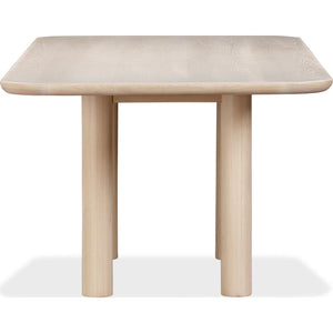 Liv Ash Wood Rectangular Dining Table in White Sand