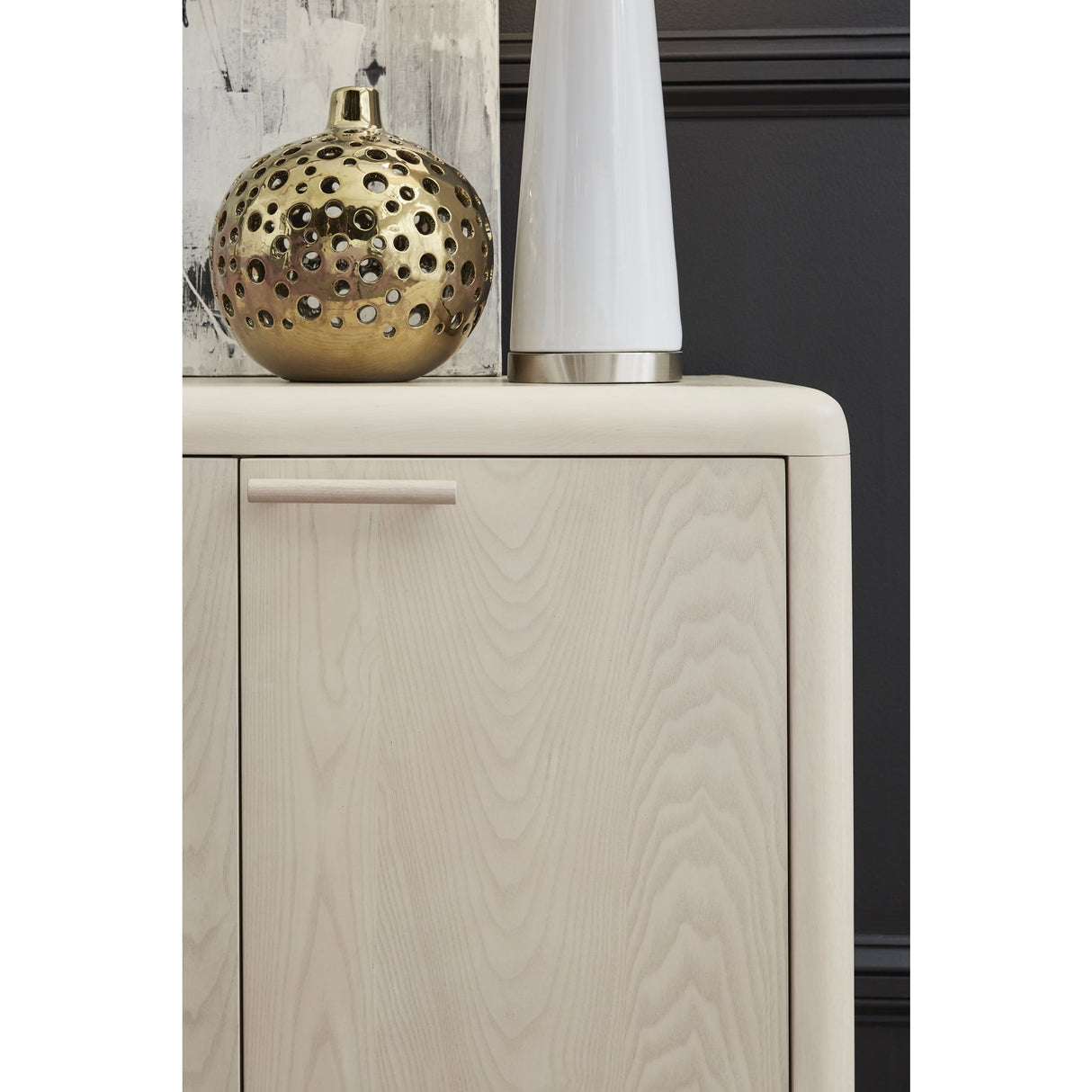 Liv Four Door Ash Wood Sideboard in White Sand