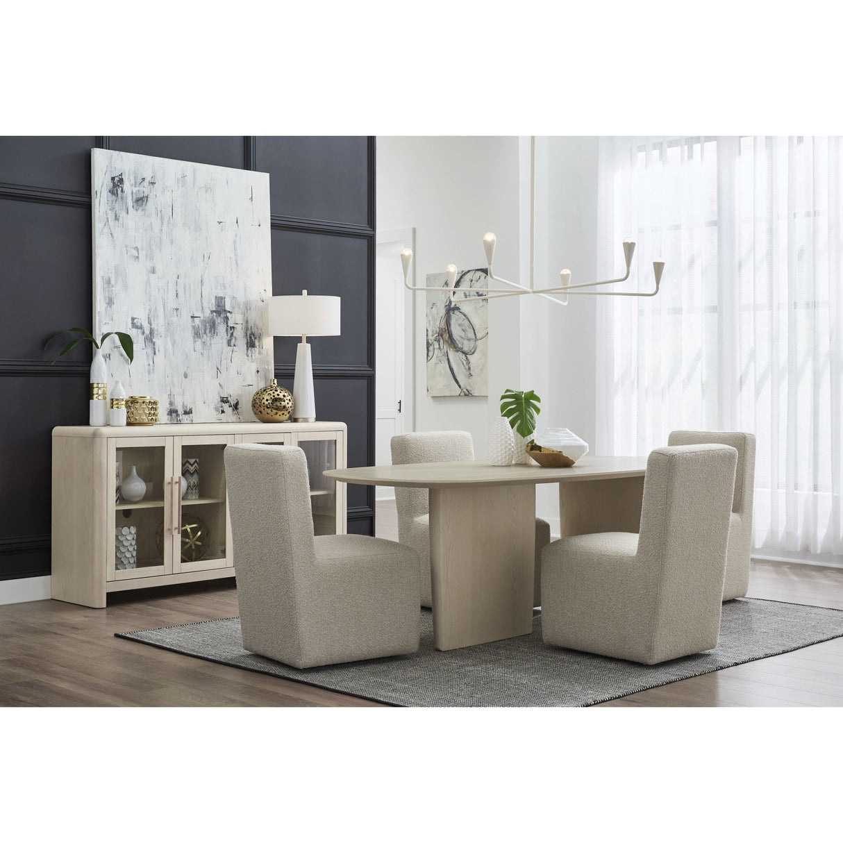 Liv Fully Upholstered Dining Chair in Brun Boucle