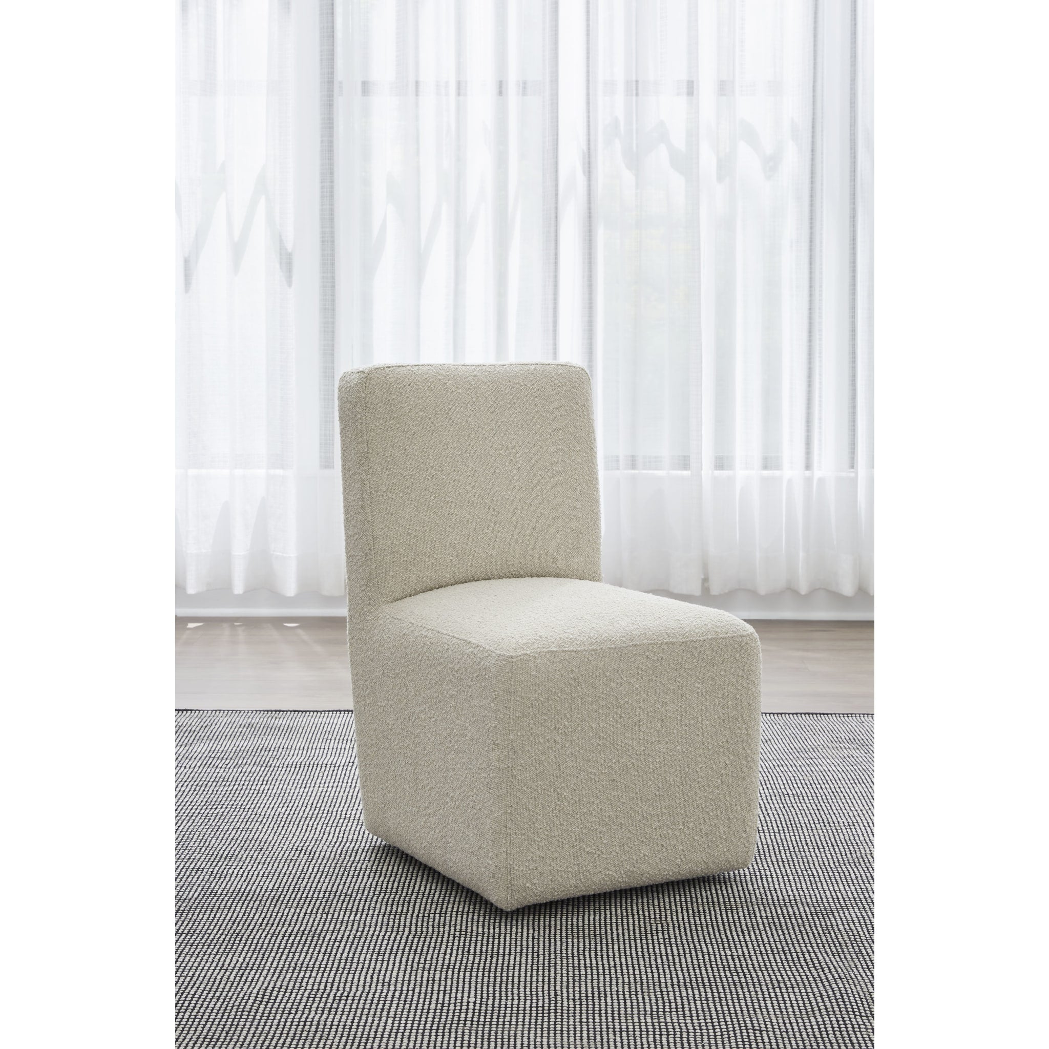 Liv Fully Upholstered Dining Chair in Brun Boucle