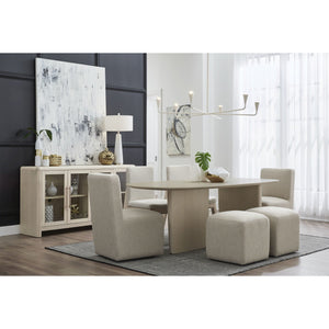Liv Fully Upholstered Dining Ottoman in Brun Boucle