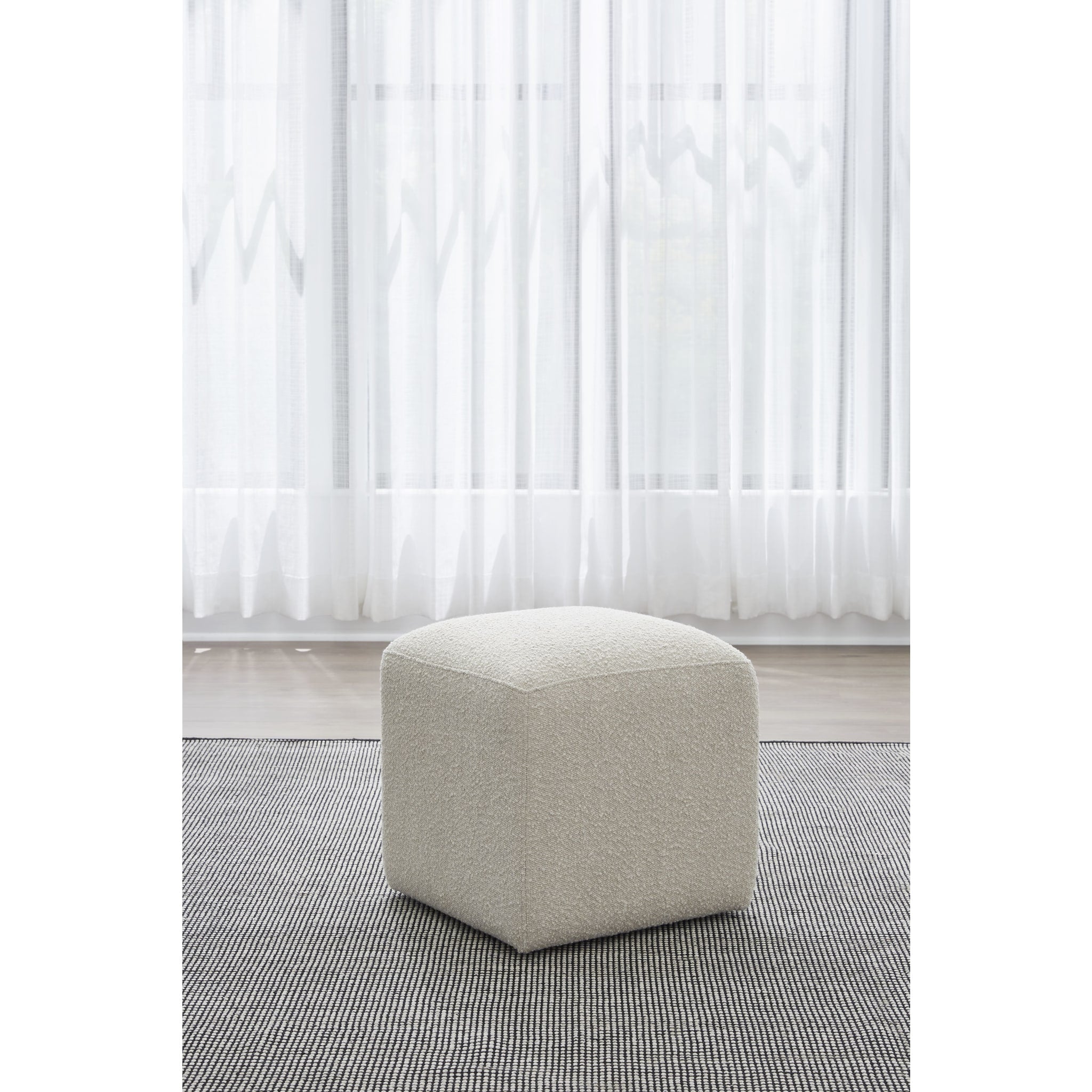 Liv Fully Upholstered Dining Ottoman in Brun Boucle