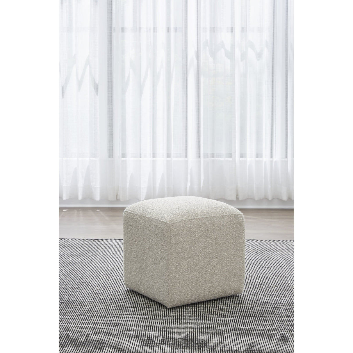 Liv Fully Upholstered Dining Ottoman in Brun Boucle