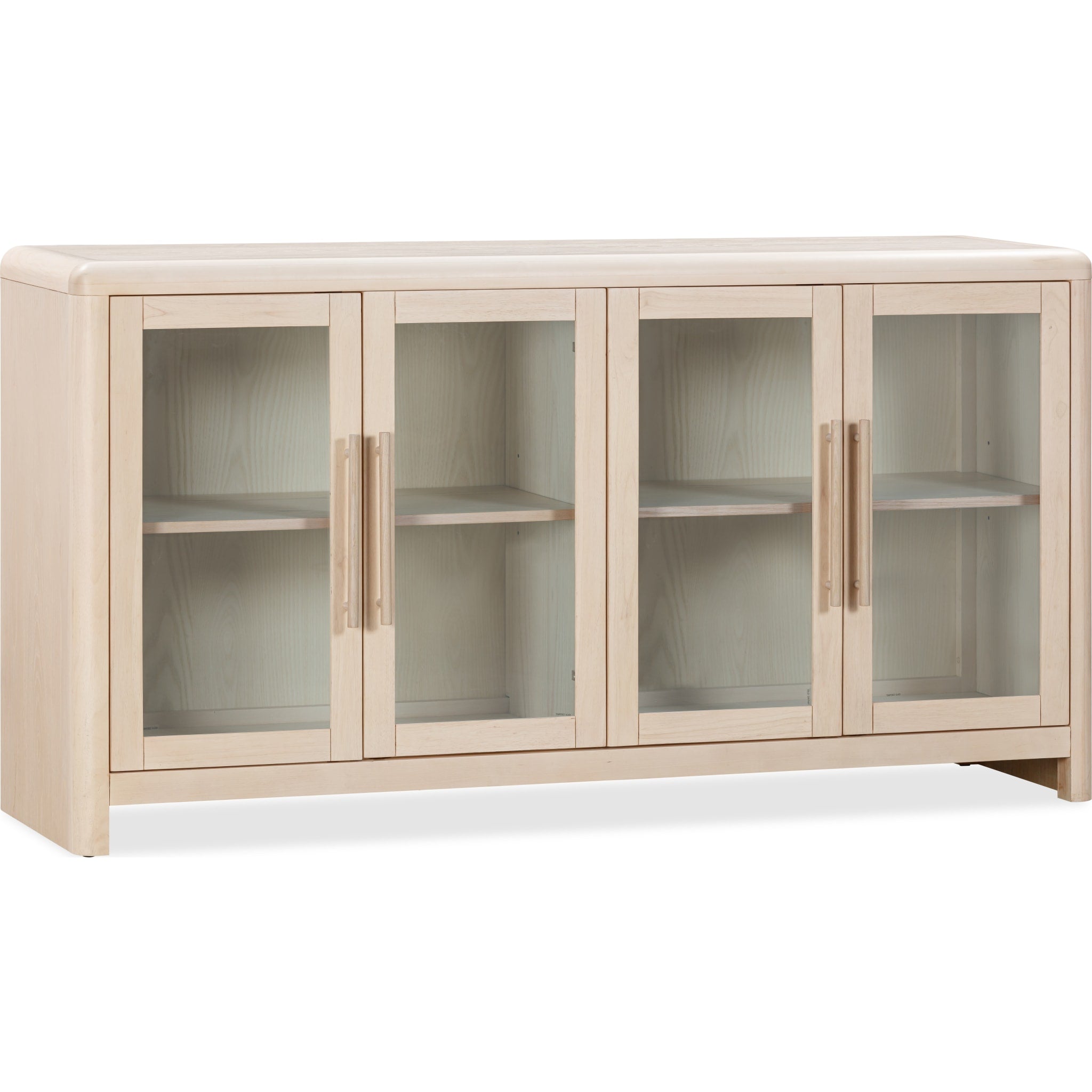 Liv Glass Door Ash Wood Sideboard in White Sand