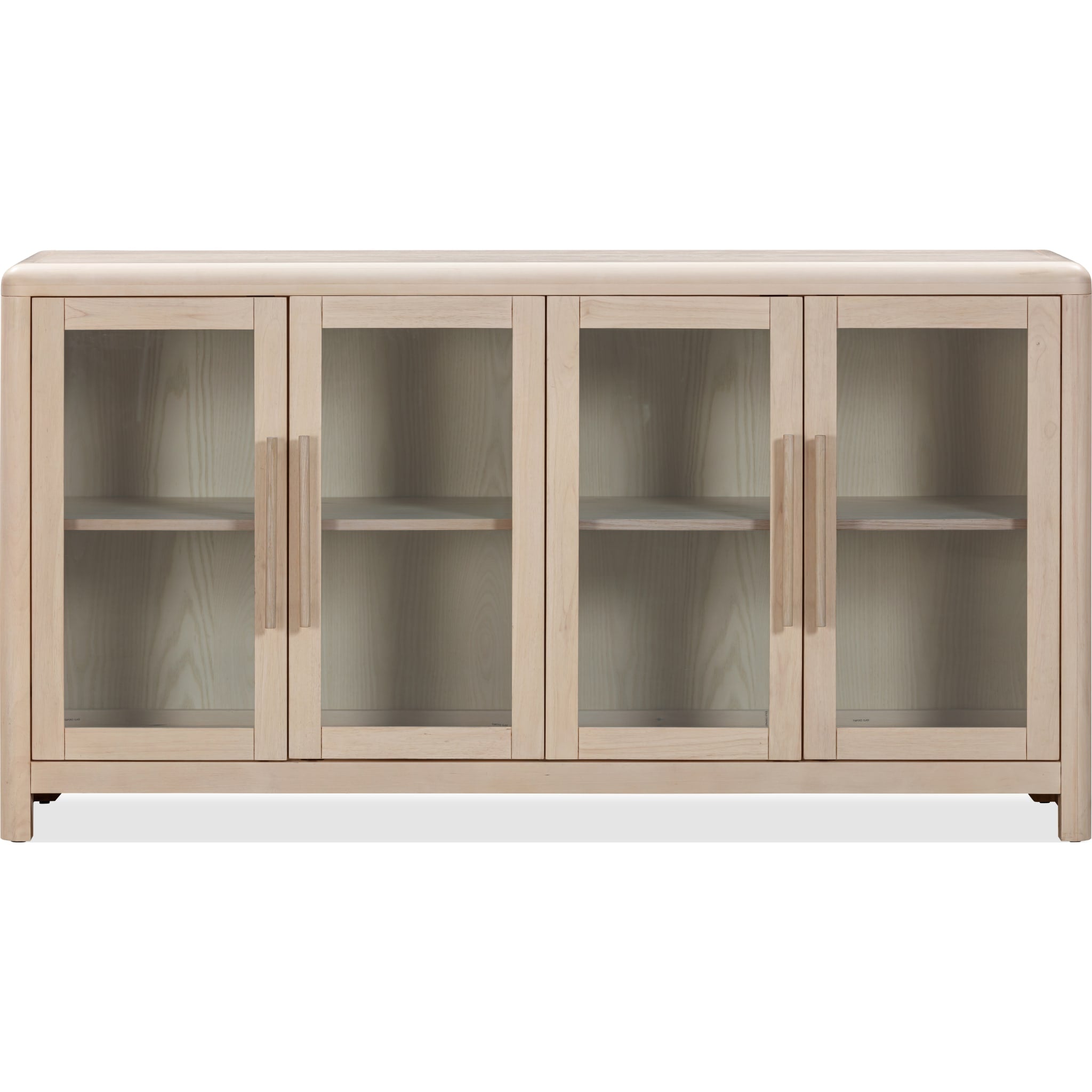 Liv Glass Door Ash Wood Sideboard in White Sand