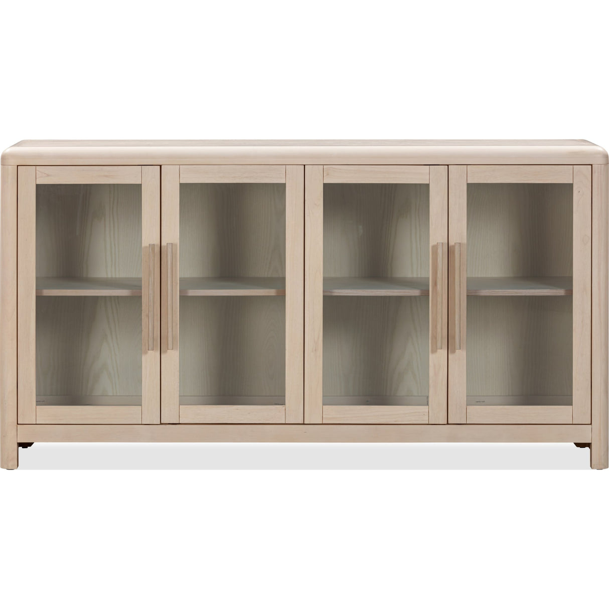 Liv Glass Door Ash Wood Sideboard in White Sand