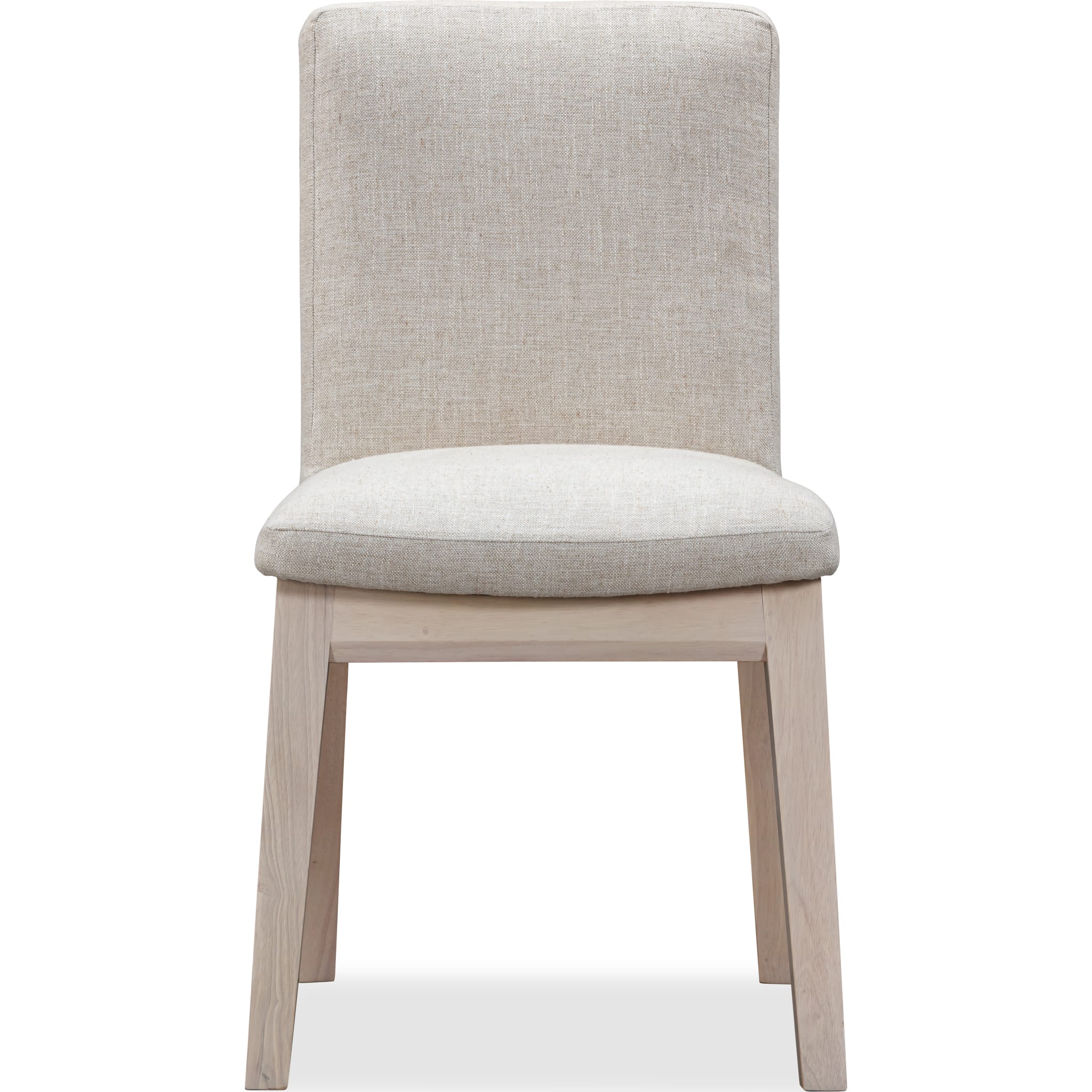 Liv Solid Wood Dining Chair in White Sand and Natural Linen