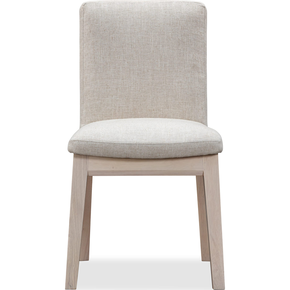 Liv Solid Wood Dining Chair in White Sand and Natural Linen