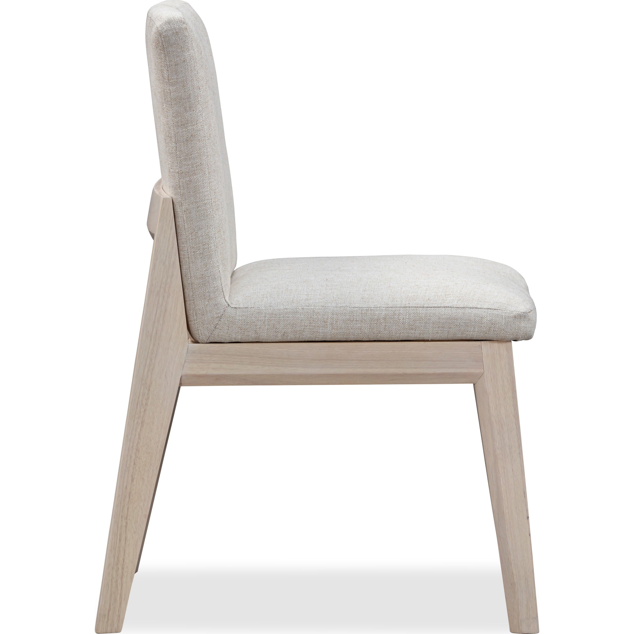 Liv Solid Wood Dining Chair in White Sand and Natural Linen