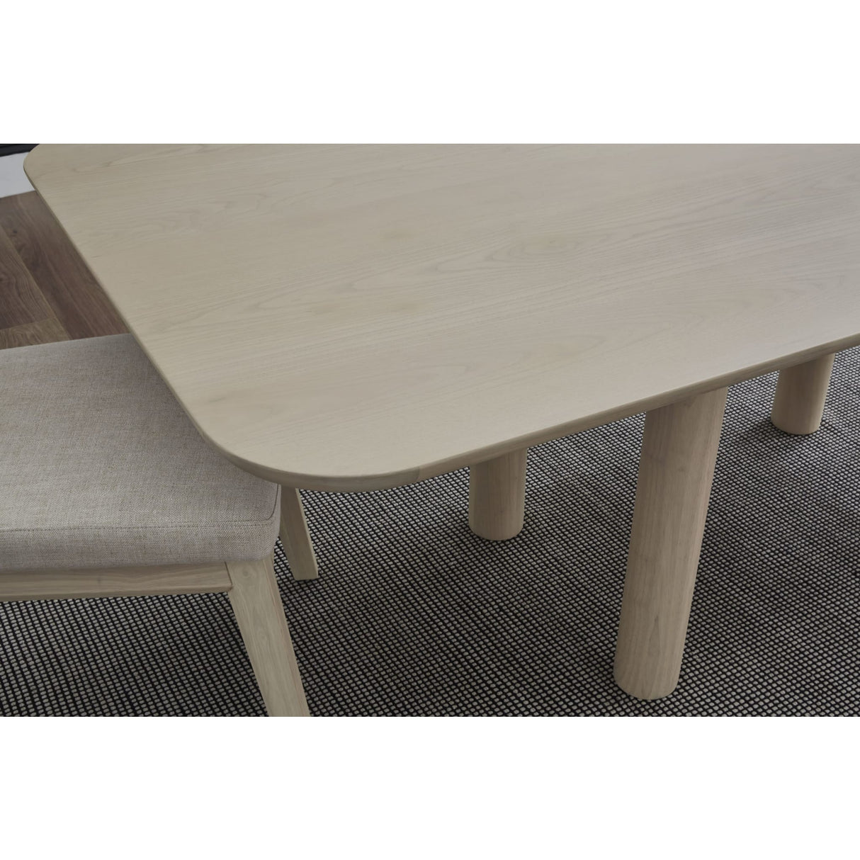 Liv Solid Wood Dining Chair in White Sand and Natural Linen