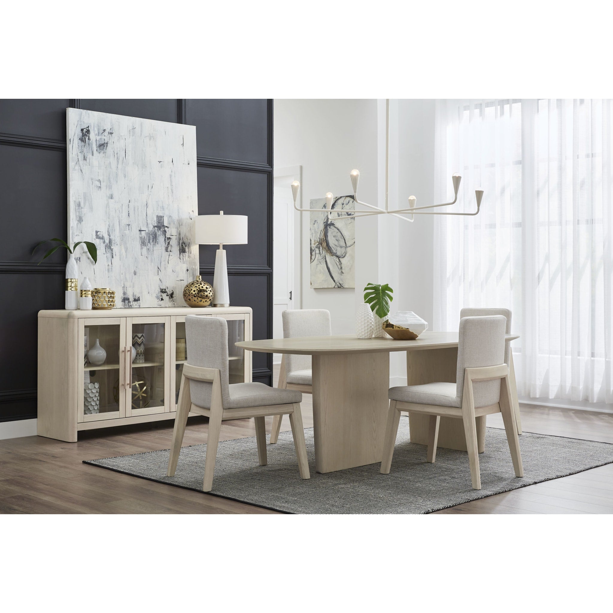 Liv Solid Wood Dining Chair in White Sand and Natural Linen