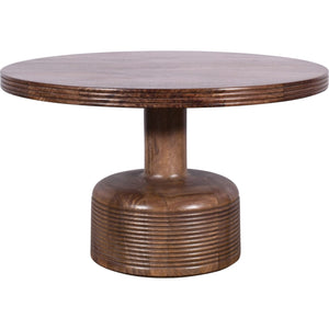 Liyana Solid Wood Round Coffee Table in Natural Tan