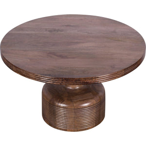 Liyana Solid Wood Round Coffee Table in Natural Tan