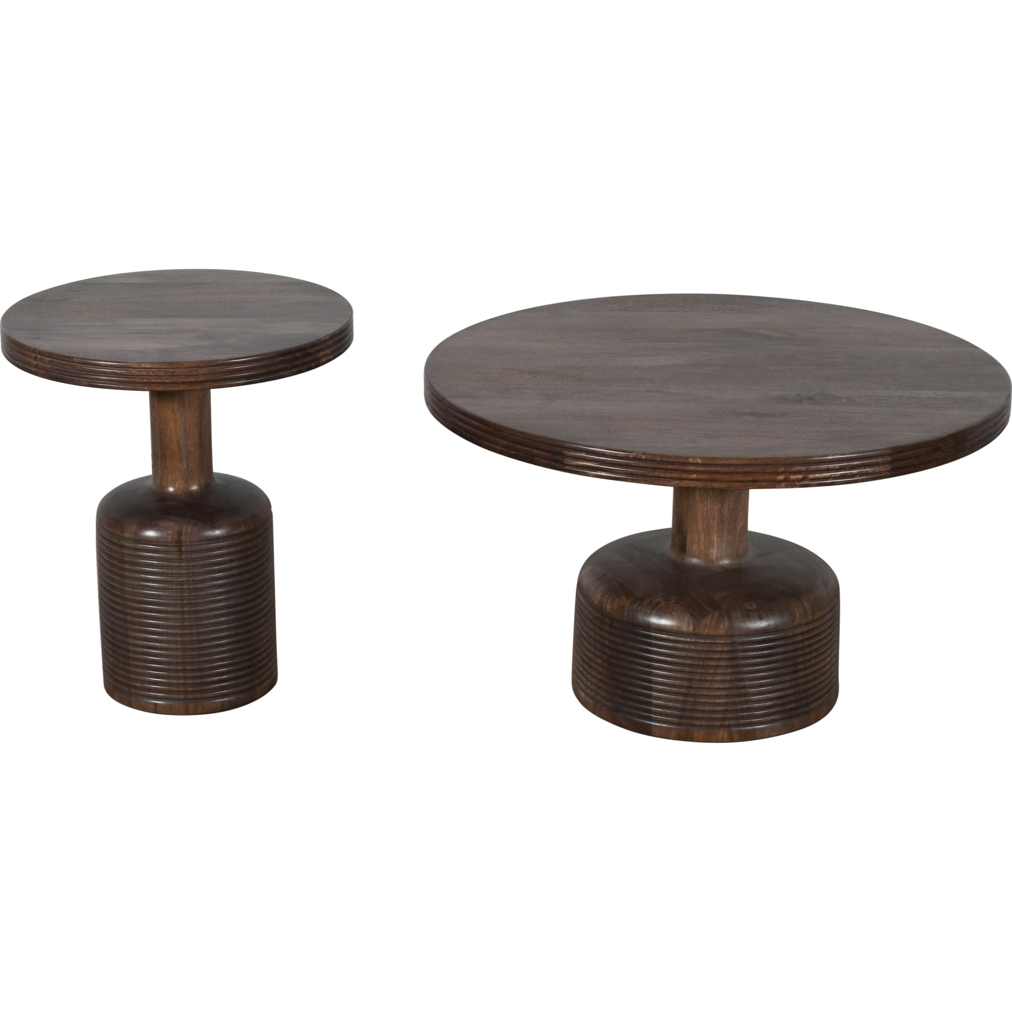 Liyana Solid Wood Round Coffee Table in Natural Tan