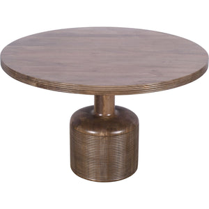 Liyana Solid Wood Round Dining Table in Natural Tan