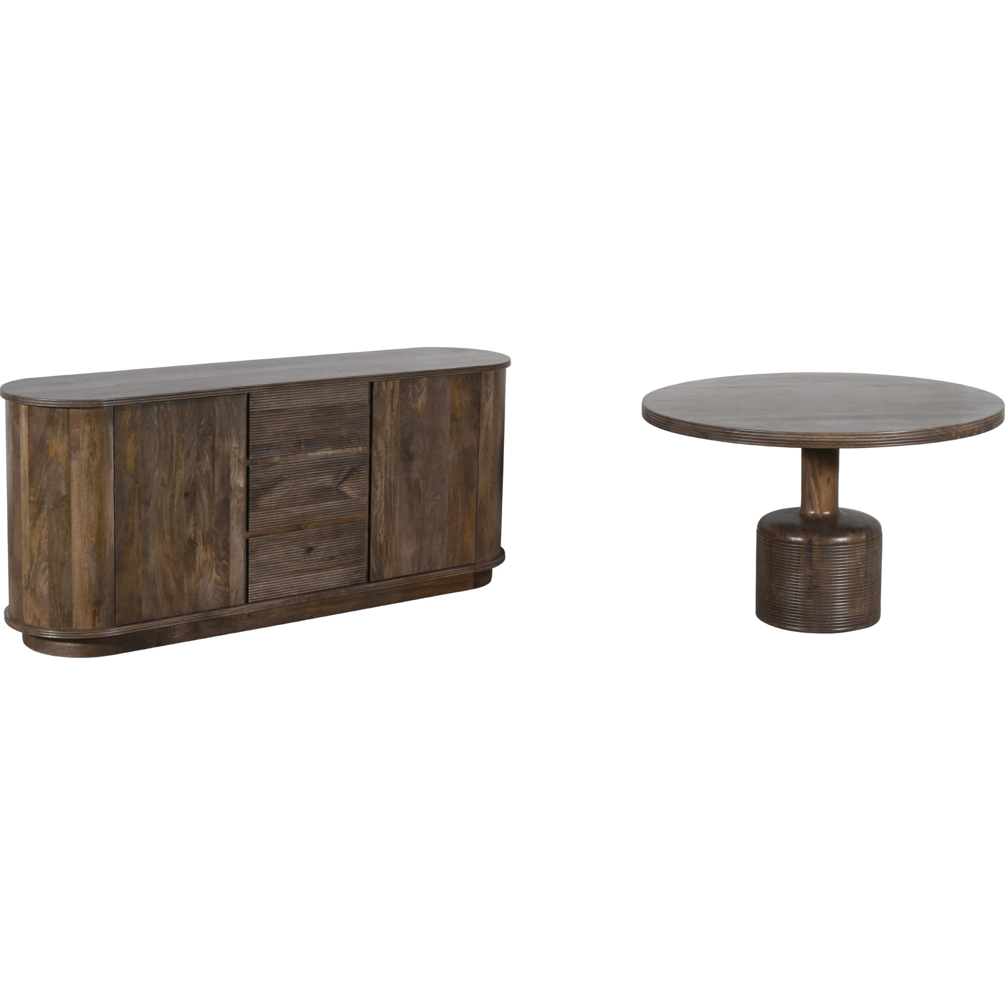 Liyana Solid Wood Round Dining Table in Natural Tan