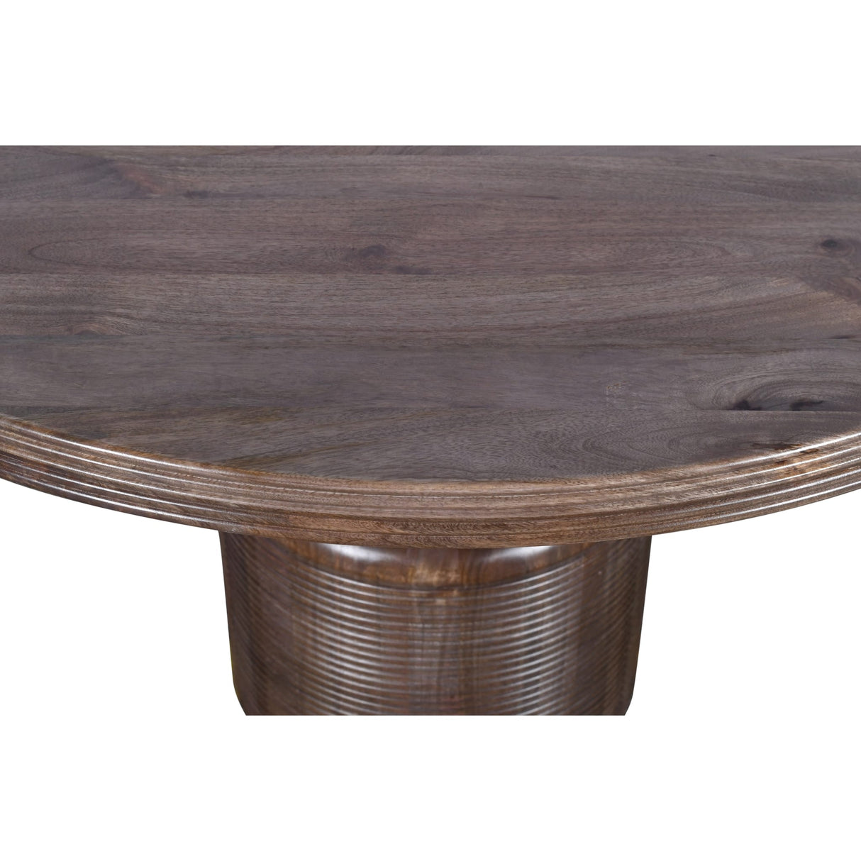 Liyana Solid Wood Round Dining Table in Natural Tan