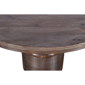 Liyana Solid Wood Round Dining Table in Natural Tan