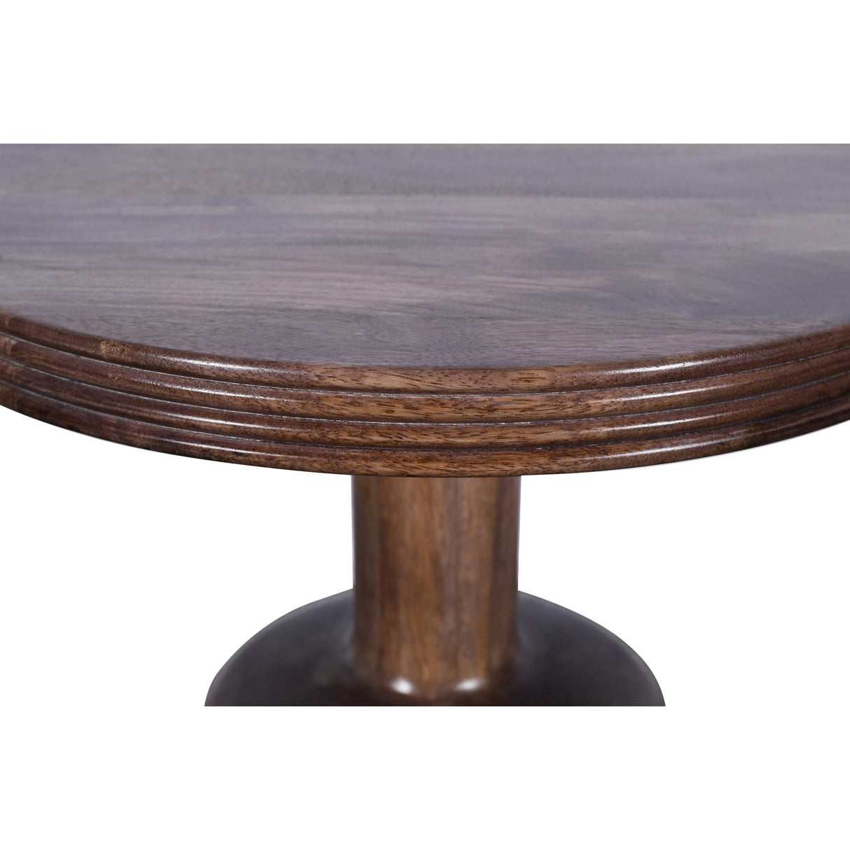 Liyana Solid Wood Round End Table in Natural Tan