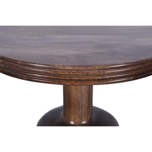 Liyana Solid Wood Round End Table in Natural Tan