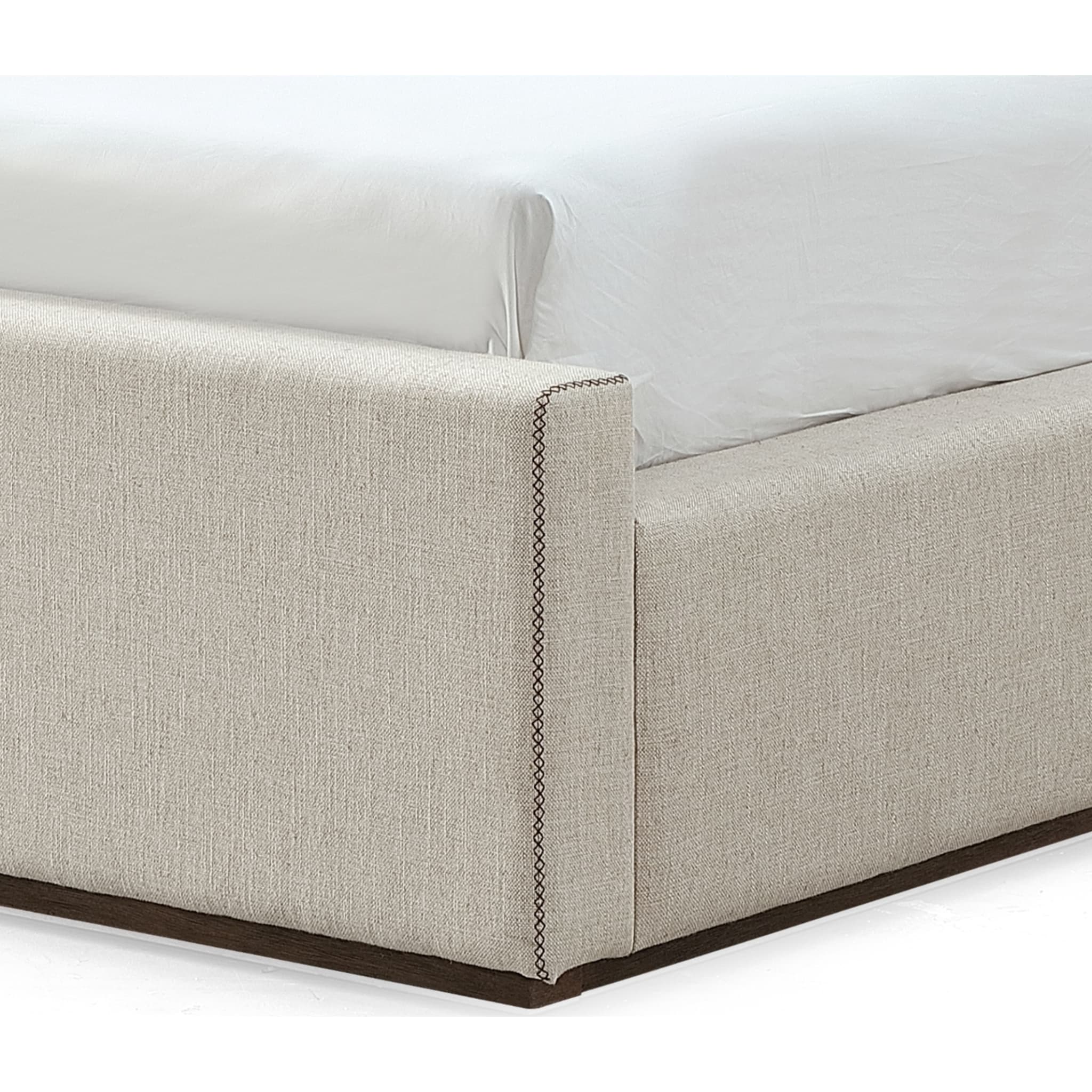 Louis Upholstered Platform Bed in Natural Linen