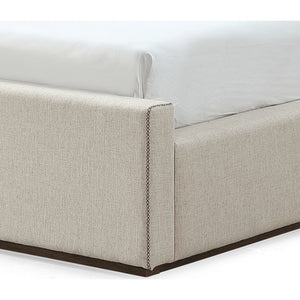Louis Upholstered Platform Bed in Natural Linen
