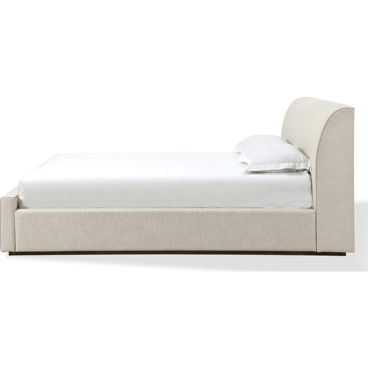 Louis Upholstered Platform Bed in Natural Linen