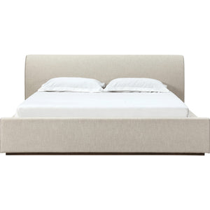 Louis Upholstered Platform Bed in Natural Linen