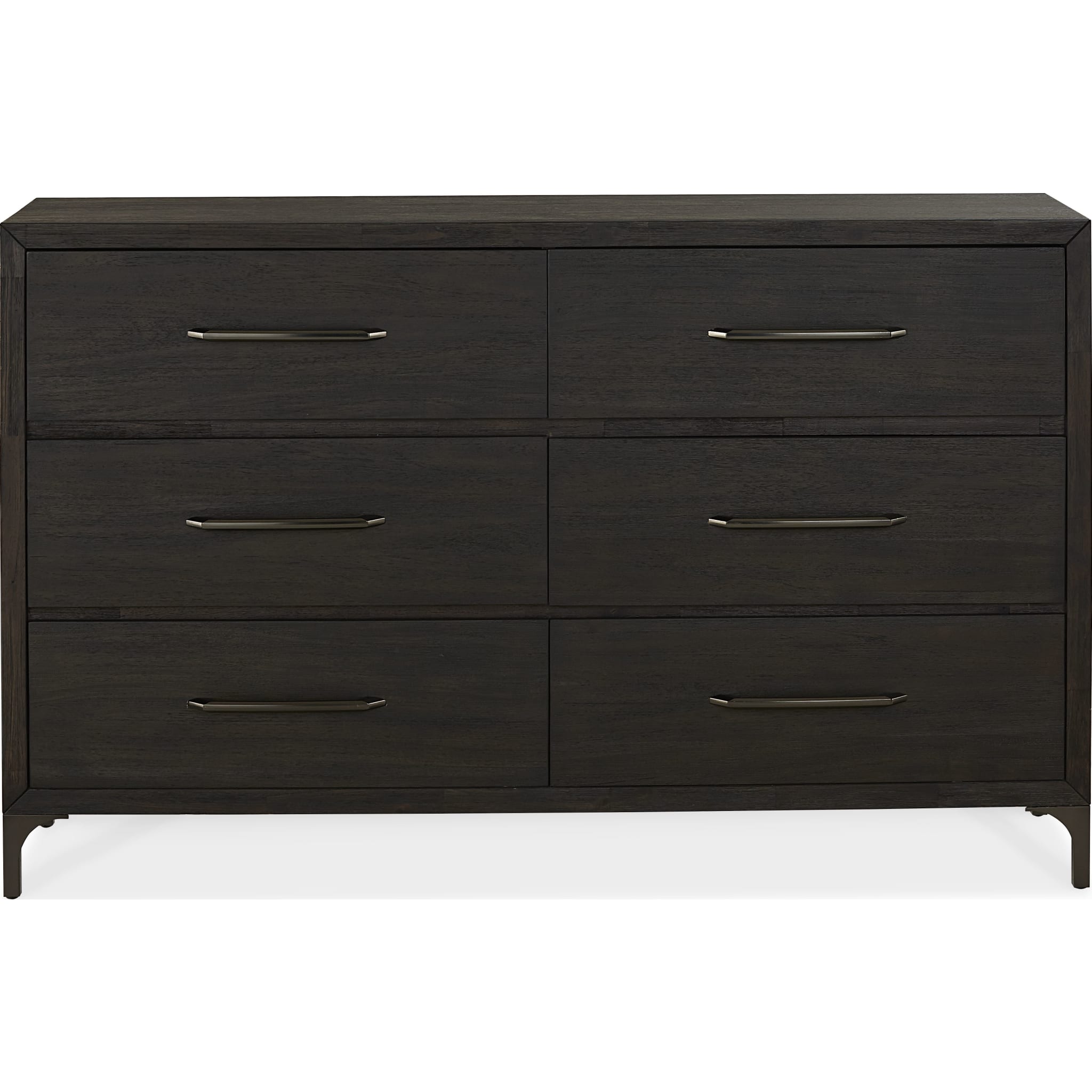 Lucerne Six-Drawer Metal Leg Dresser in Vintage Coffee (2024)