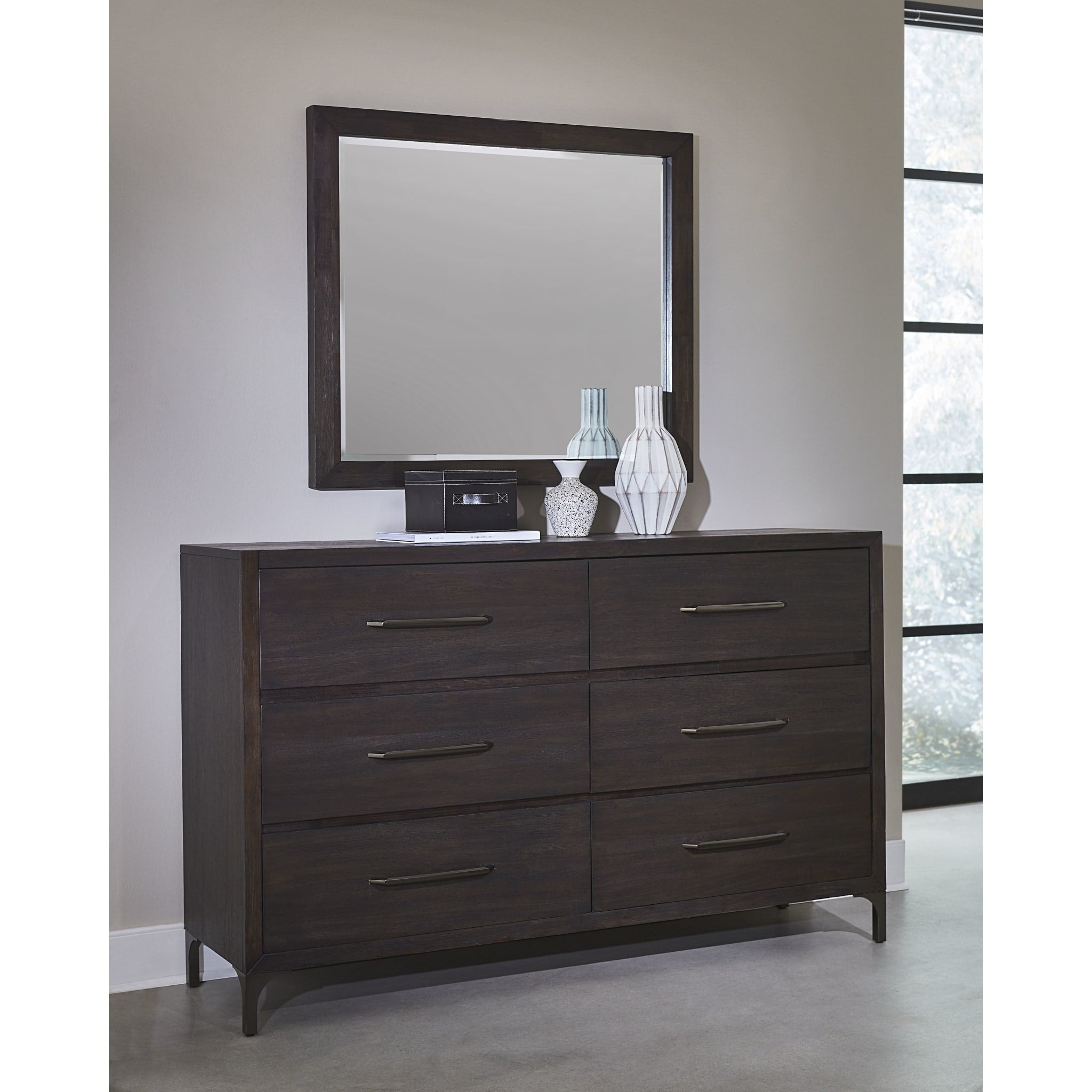 Lucerne Six-Drawer Metal Leg Dresser in Vintage Coffee (2024)