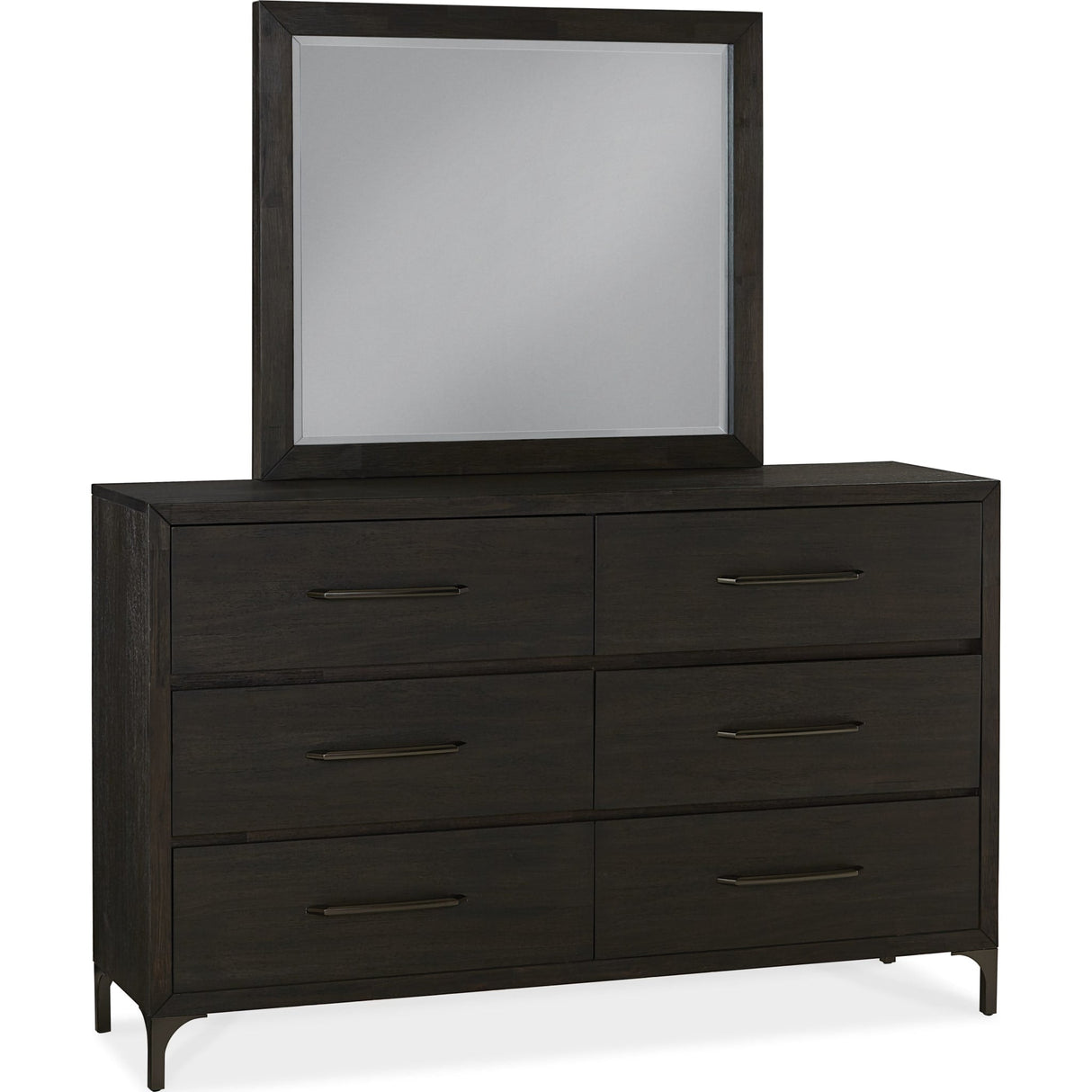 Lucerne Six-Drawer Metal Leg Dresser in Vintage Coffee (2024)