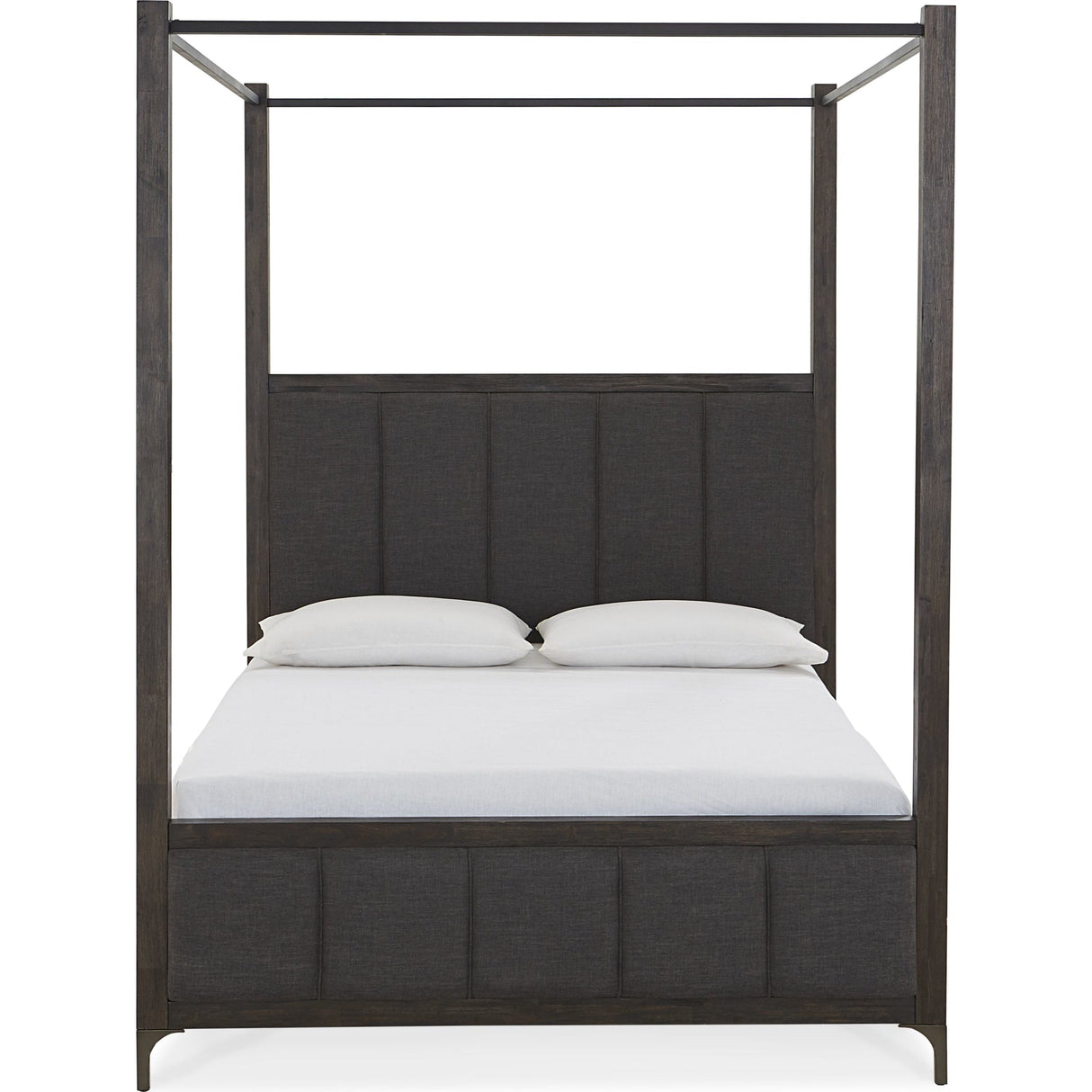 Lucerne Upholstered Canopy Bed in Vintage Coffee