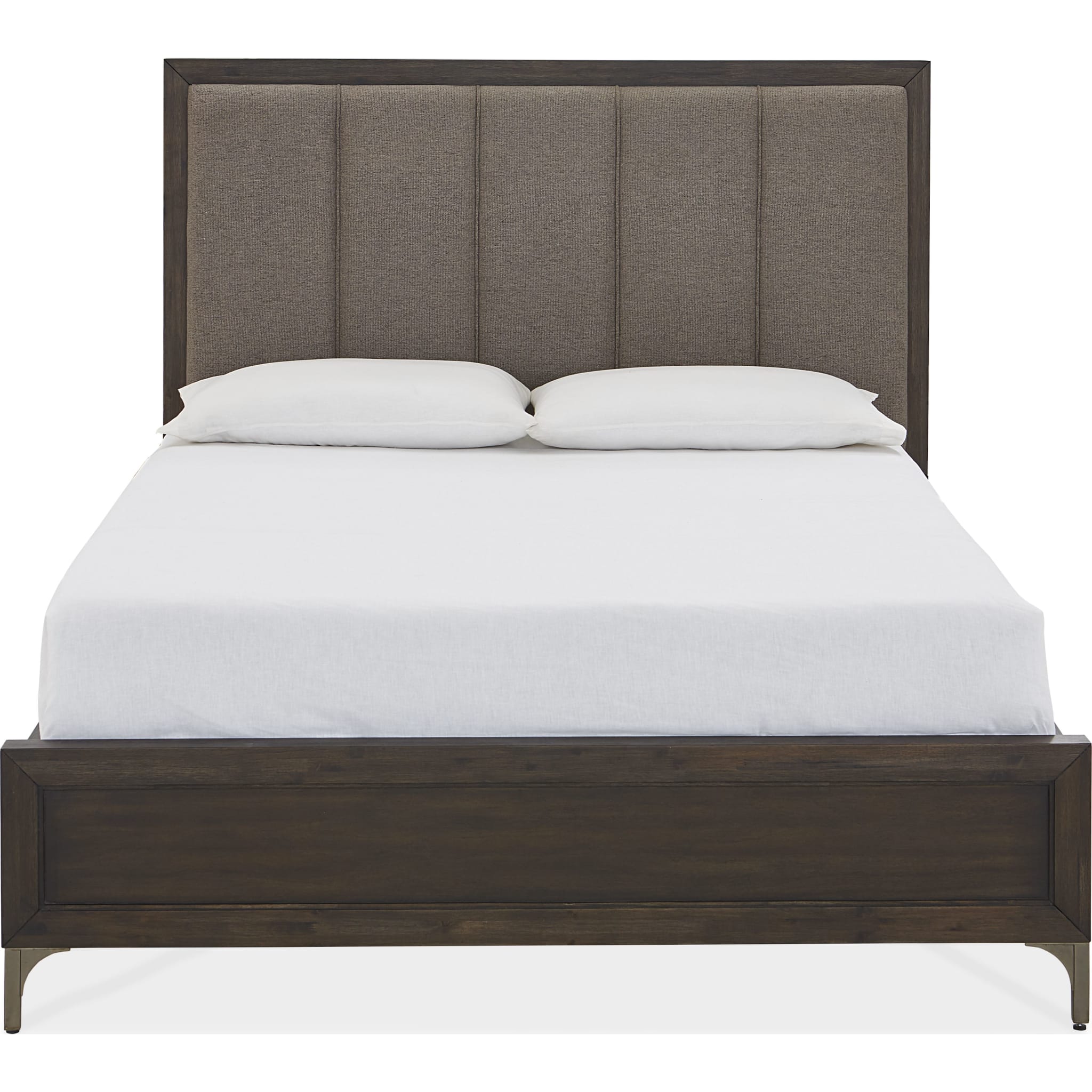 Lucerne Upholstered Panel Bed in Vintage Coffee