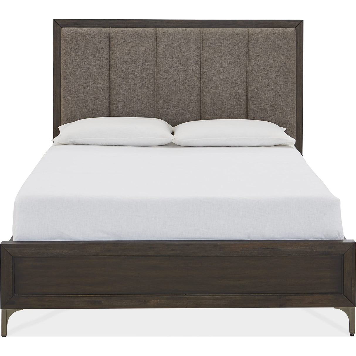 Lucerne Upholstered Panel Bed in Vintage Coffee