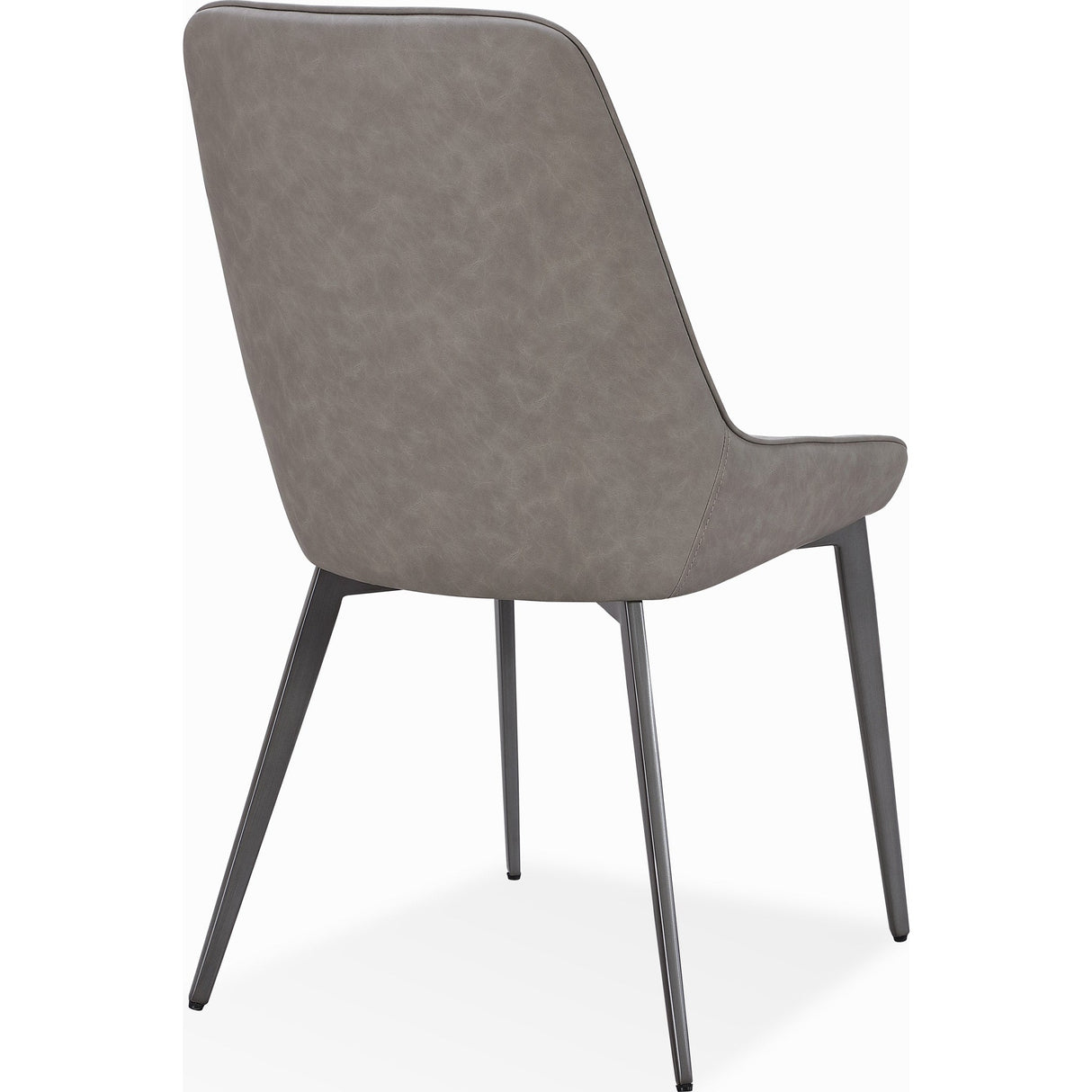 Lucia Metal Leg Upholstered Dining Chair in Anchor Gray Synthetic Leather and Gunmetal