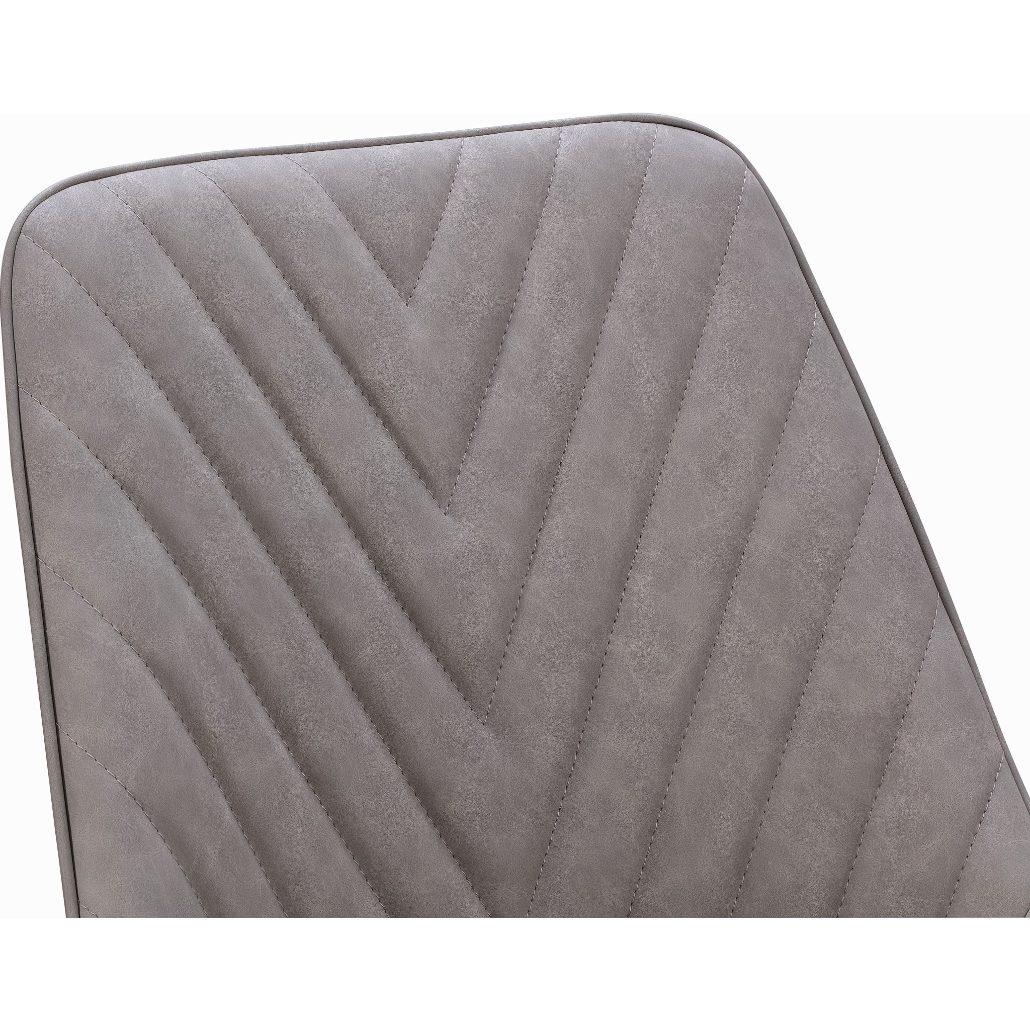 Lucia Metal Leg Upholstered Dining Chair in Anchor Gray Synthetic Leather and Gunmetal