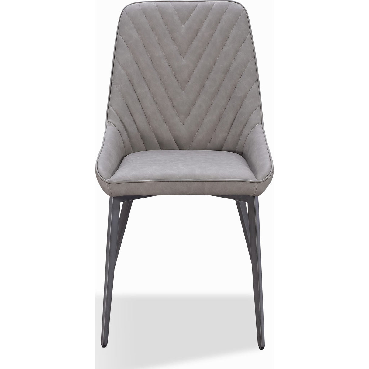 Lucia Metal Leg Upholstered Dining Chair in Anchor Gray Synthetic Leather and Gunmetal